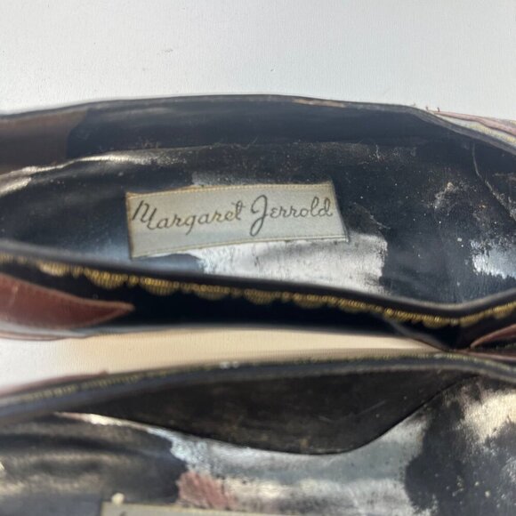 Margaret Jerrold Vintage Art Deco Western Slip On Heels Low Pumps Ladies Size 7M - Picture 5 of 12